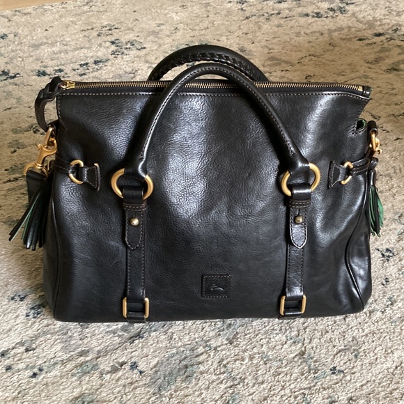 Dooney & Burke Large Florentine Black Leather Satchel! 🦆 - Picture 4 of 15